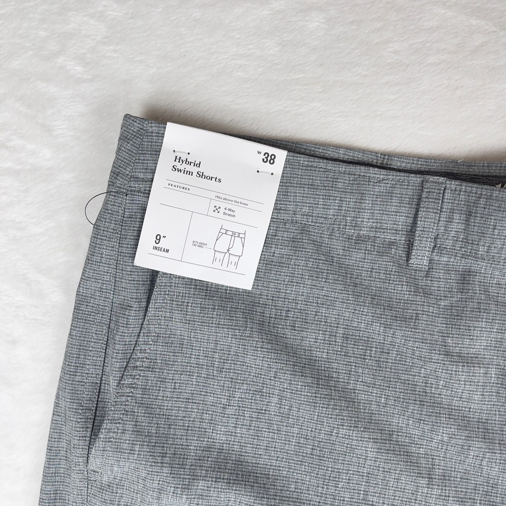 Goodfellow & Co Hybrid Swim Shorts Mens 38 Gray UPF 50+ 4-Way Stretch 9" Inseam - Picture 4 of 6